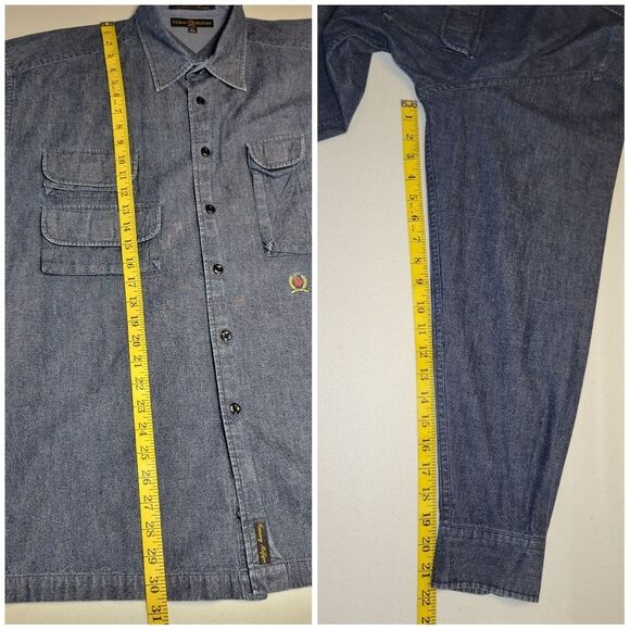 Tommy Hilfiger Y2K Denim Button Up Utility Pockets Shirt - Picture 11 of 11